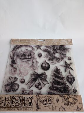 IOD Holly Jolly Stamp Iron Orchid Designs Retired Rare Preowned